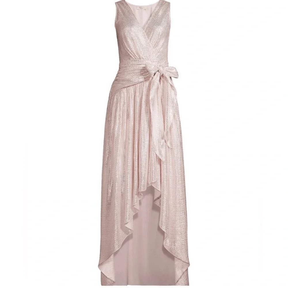 NWT Ramy Brook Callie Metallic High Low Dress
